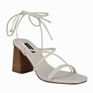 Nine West Young Ankle Wrap Singapore (VGJFZN879) - Heeled Sandals Cream